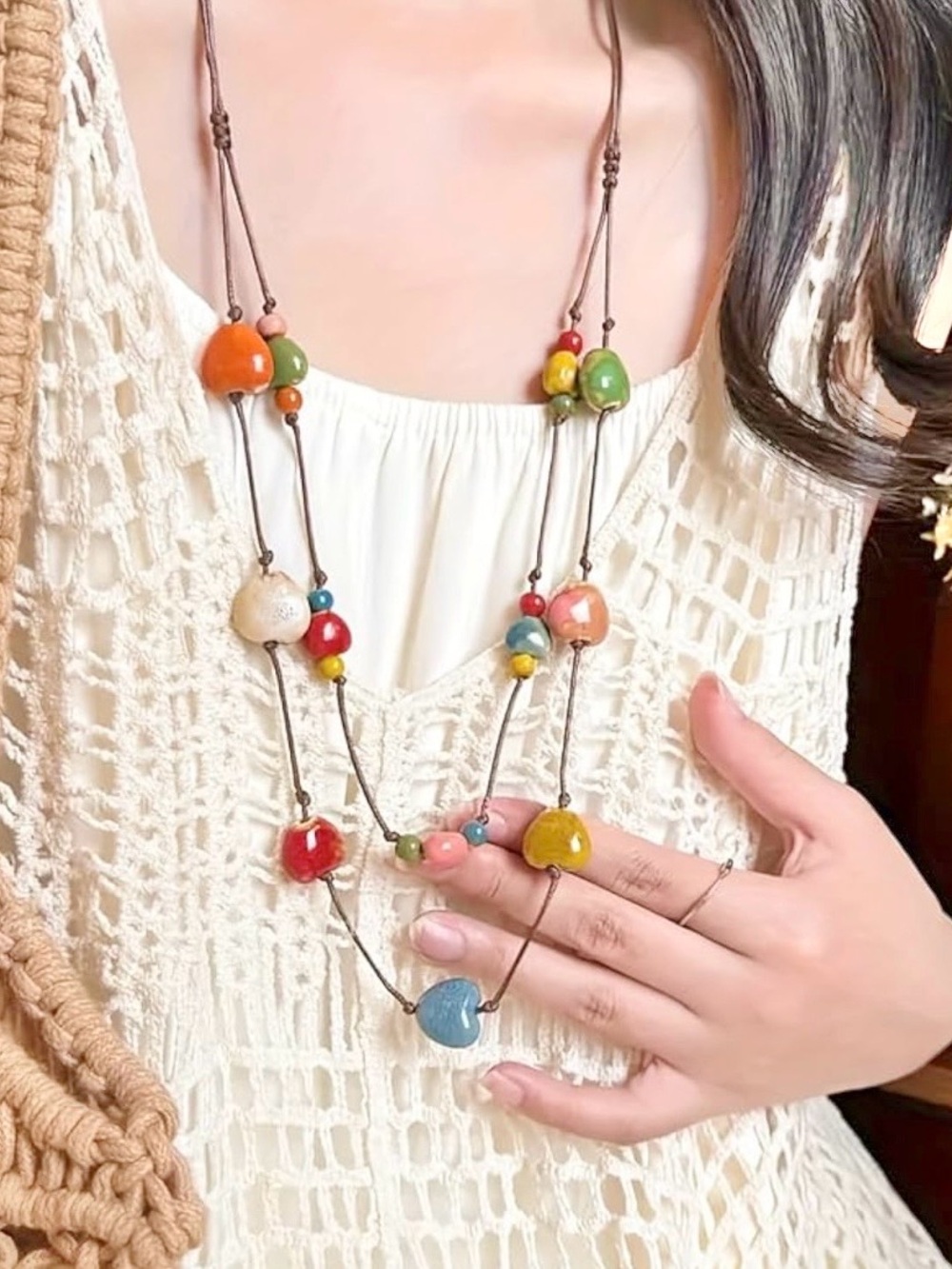 NEW Very  Boho Beaded Necklace